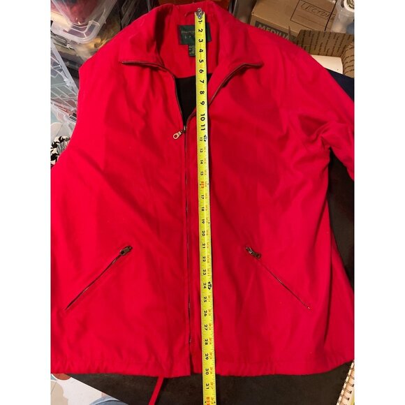 Preston & York Red Fleece Lined Full Zip Jacket Sz L - Picture 7 of 9